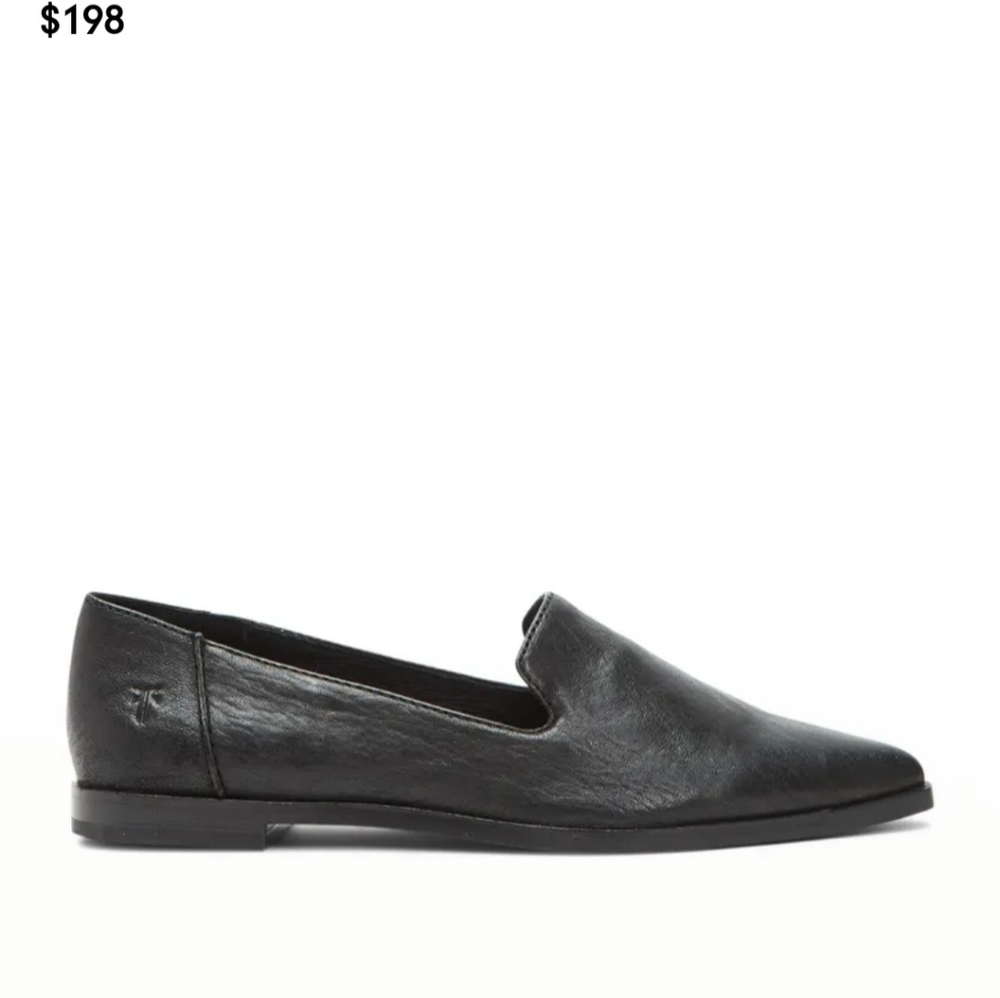 Frye Kenzie Venetian Leather Flats Black Casual Comfortable Pointed Toe Slip On